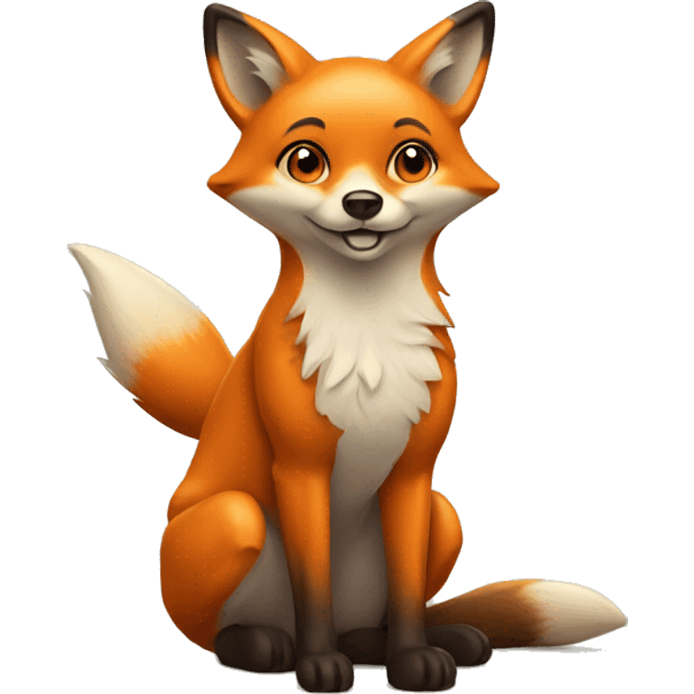 Cute orange flattered fox emoji