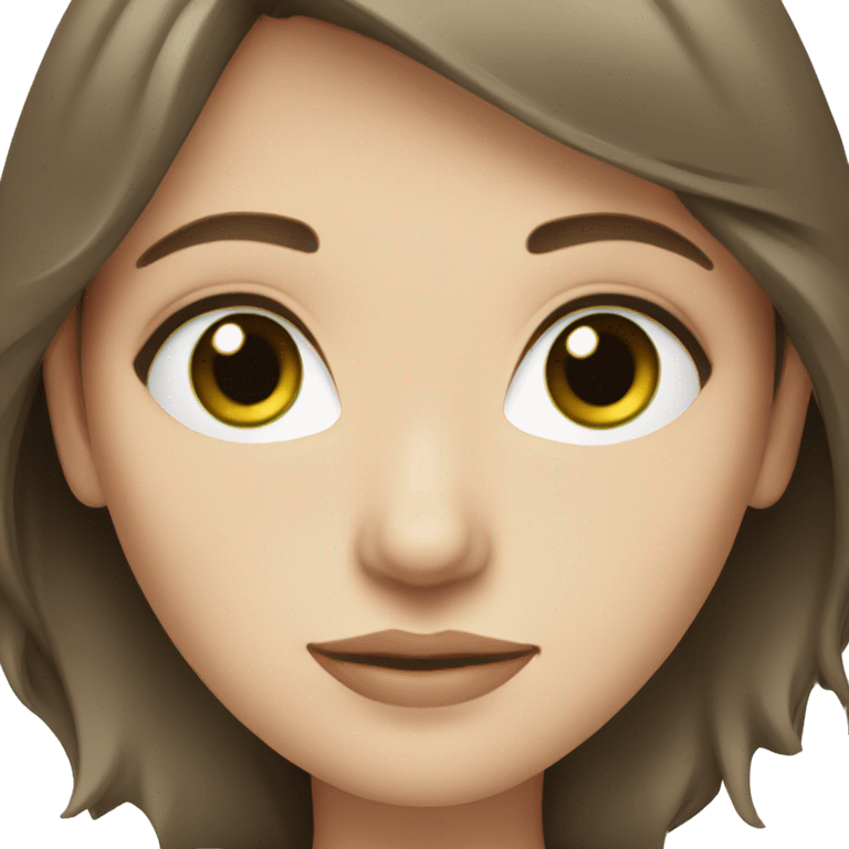 medium brown hair green eyes pale skin woman emoji