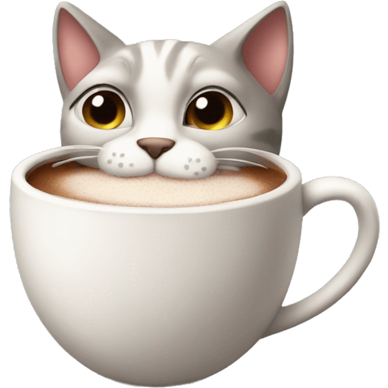 Cat drinking hot coco emoji