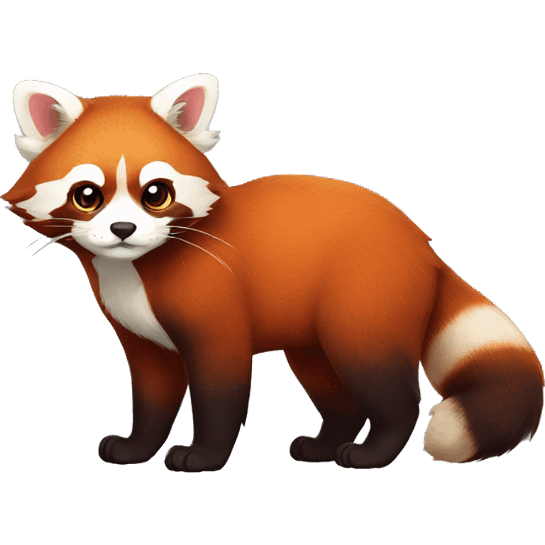 Red Panda Cat hybrid full body emoji