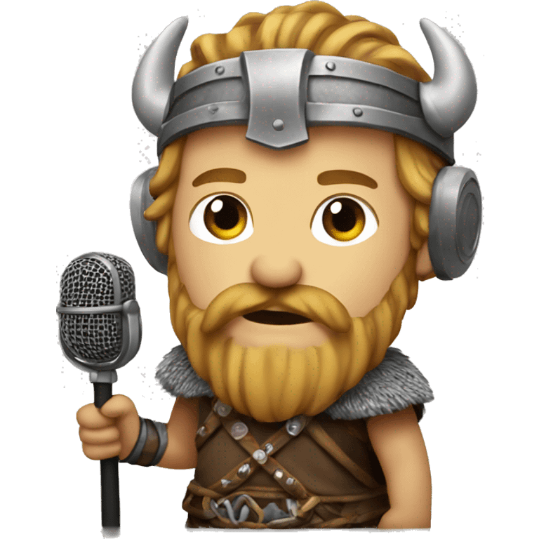 viking with microphone emoji