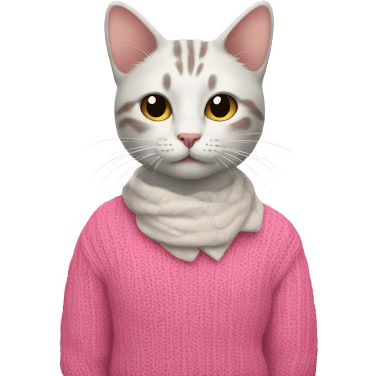 Cat with pink sweater emoji