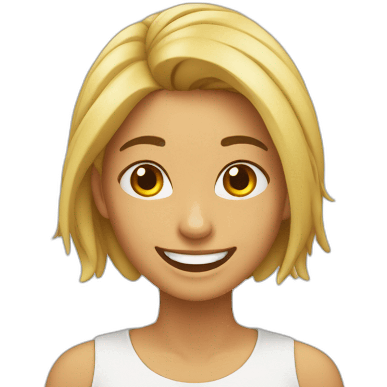 mujer-pelo crespo- sonriendo emoji