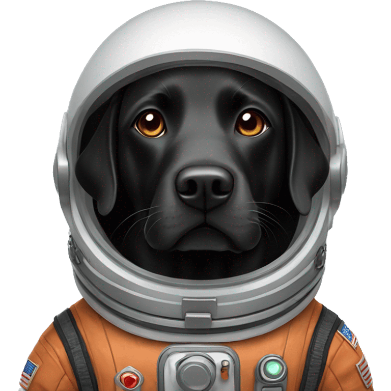 black labrador in Mars spacesuit emoji