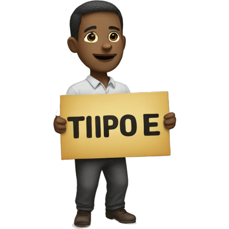 man holding sign that says "tiptoe2x" emoji