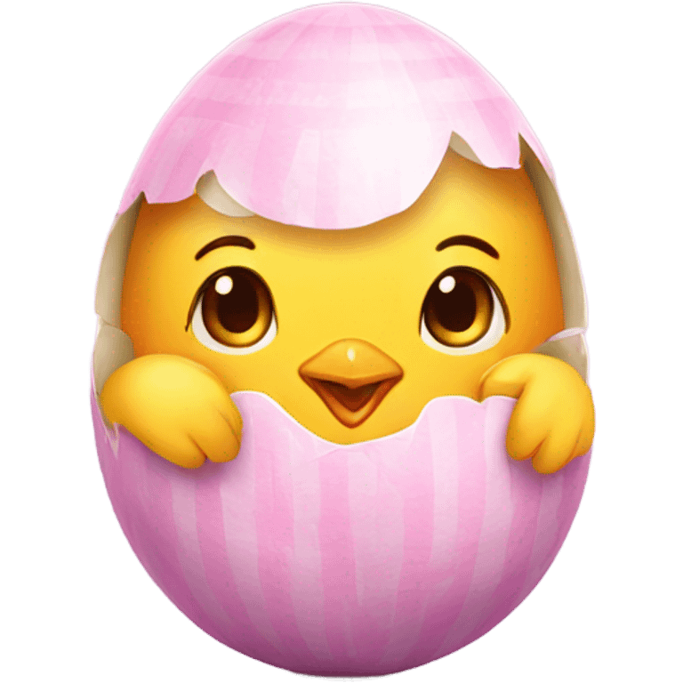 Cute chick in easter egg emoji