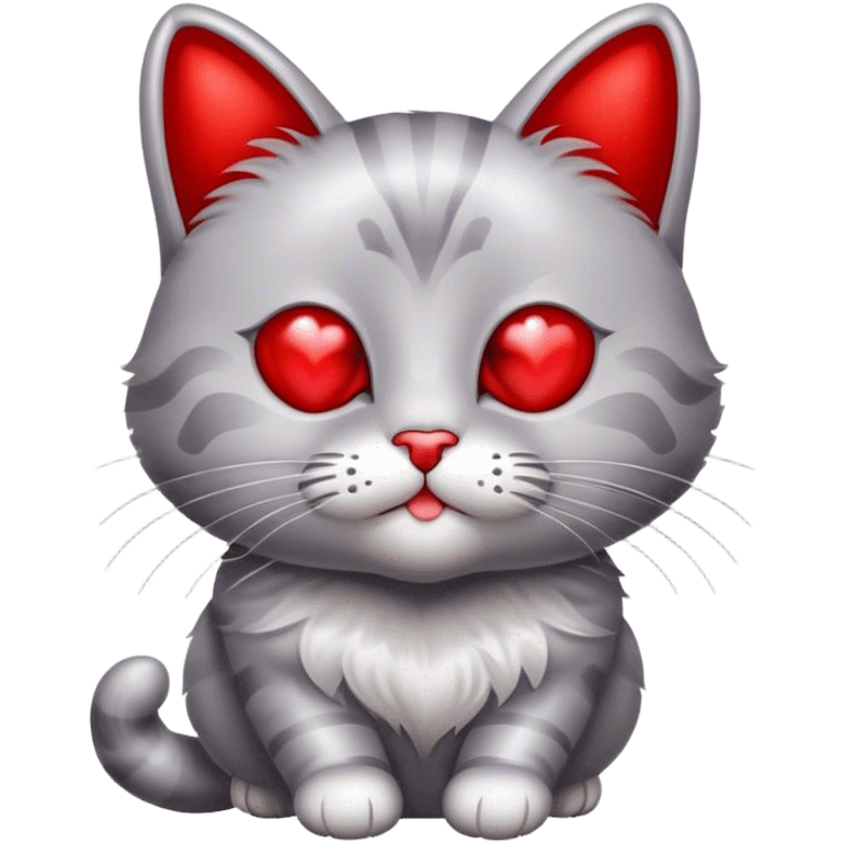 British cat holding a metallic red and heart-shaped balloon ( Valentine's Day theme ) emoji