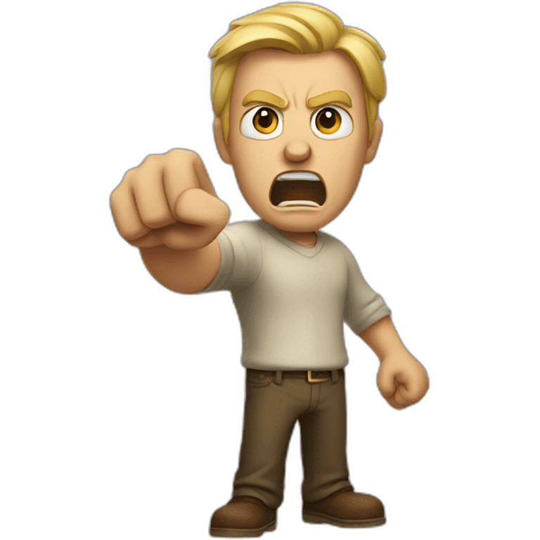 angry man yelling  whiles he points you emoji