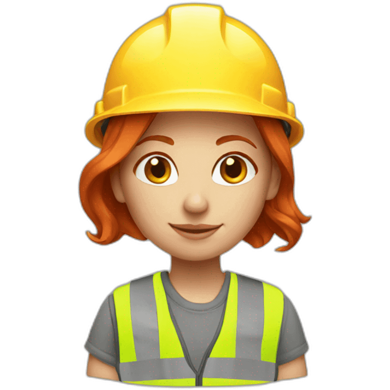 redhead girl construction worker emoji