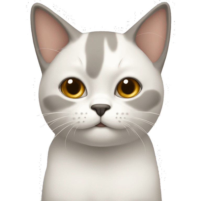 gato blanco con manchas beige y grises emoji