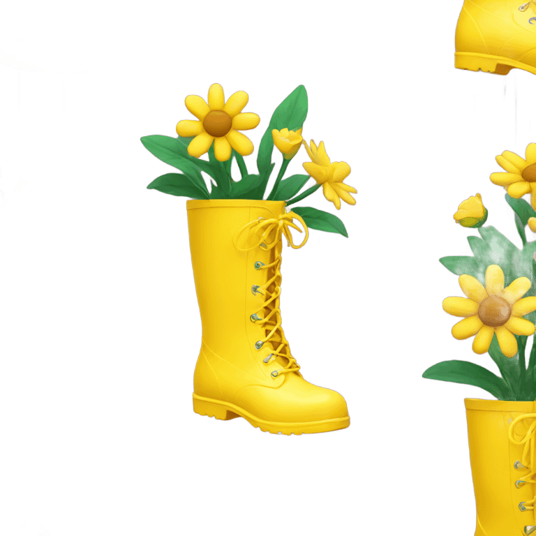 Flowers in yellow rain boot  emoji