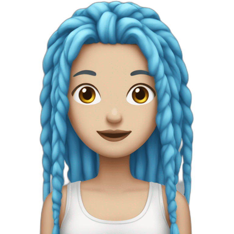 White girl with blue dreadlocks emoji