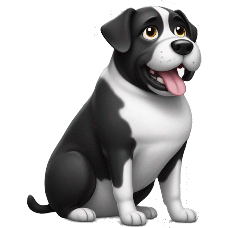 black and white fat dog emoji