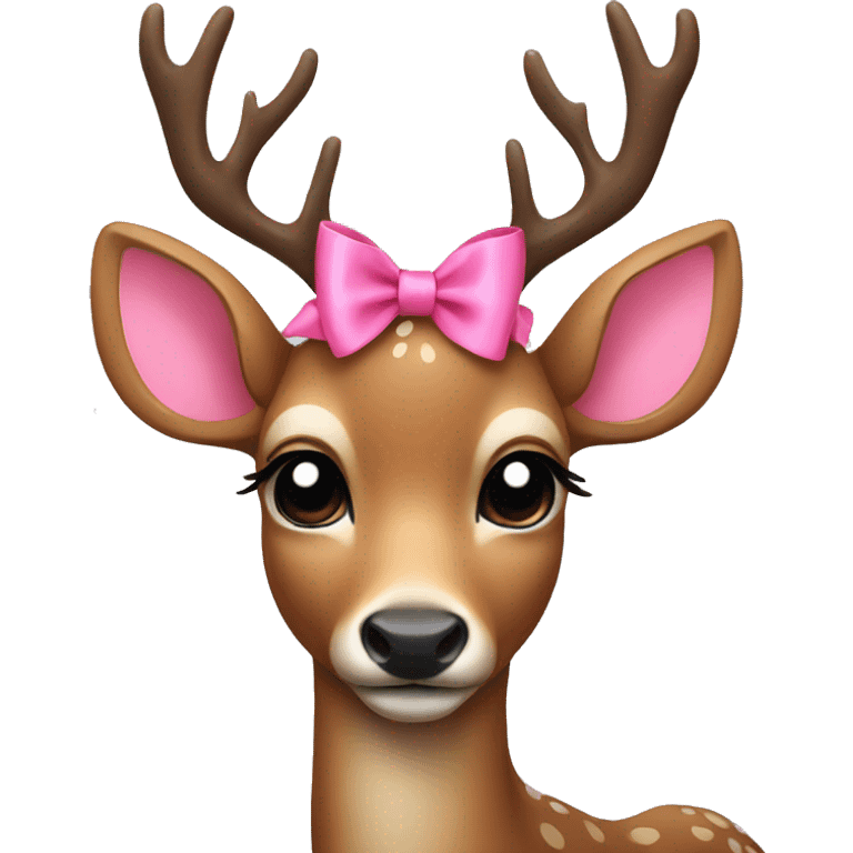 Deer with a pink bow emoji