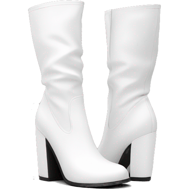 white block heel boots emoji