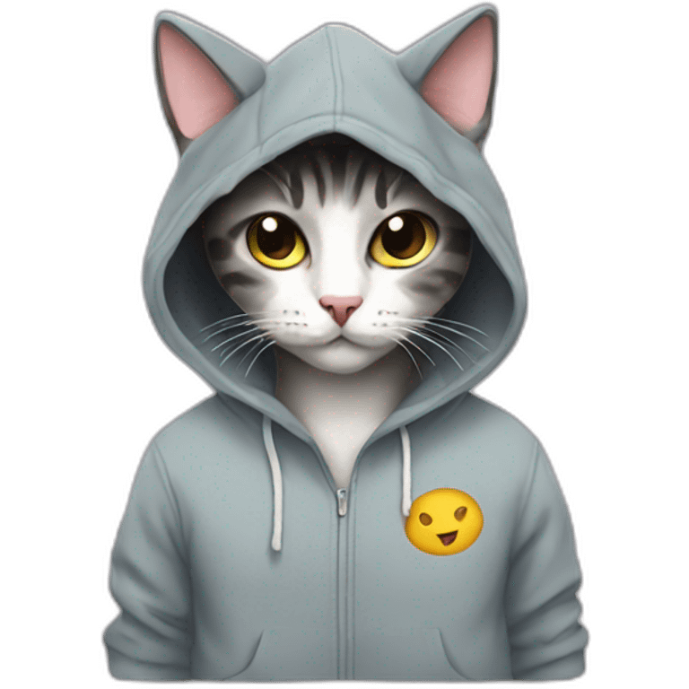 Hoodie on cat emoji