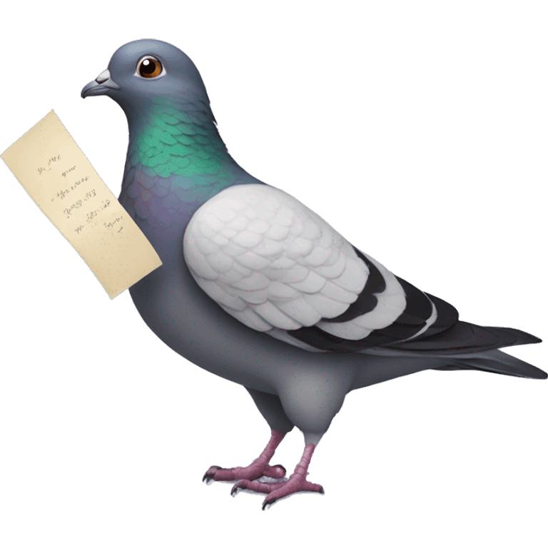 pigeon with magical letter emoji