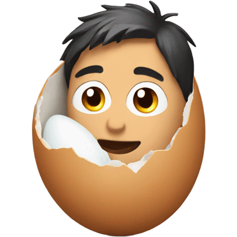 Guy hatching from an egg  emoji