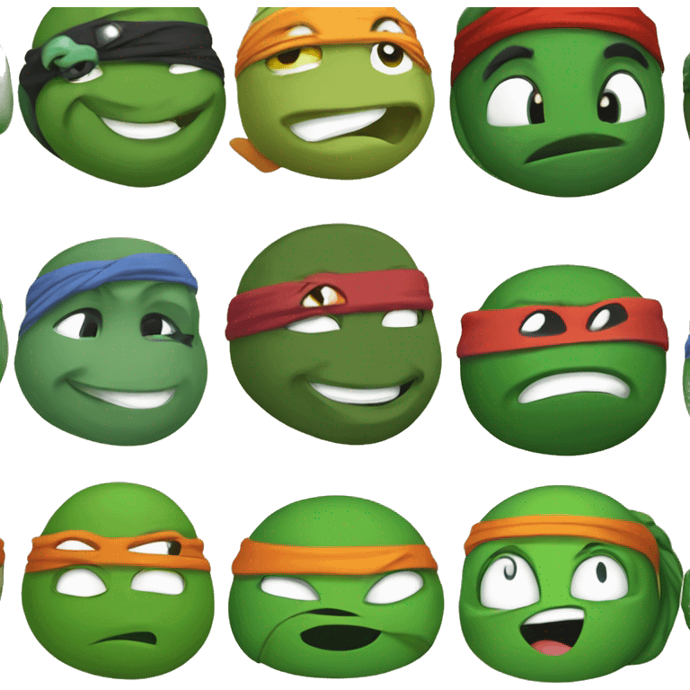 Ninja Turtle is winking and he only has his head 2D emoji