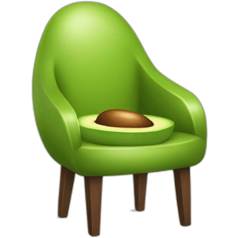 silla con forma de aguacate emoji