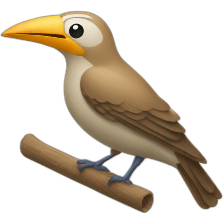 A bird but the beak is a kazoo emoji