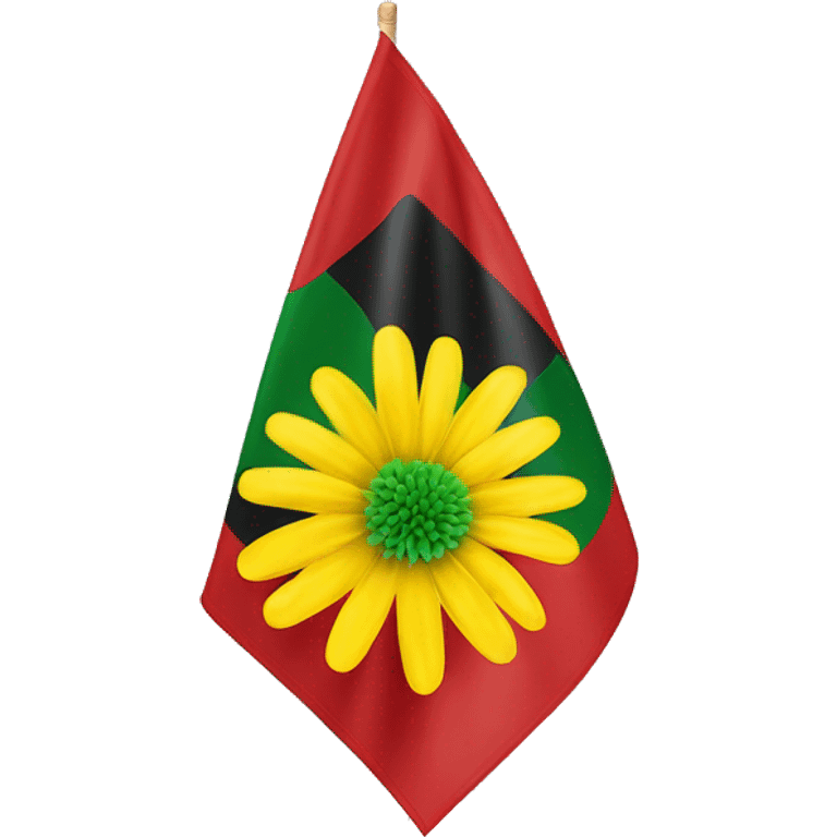 create a tricolour flag, top red , middle yellow, bottom red, and a spider mum spray flower in the middle of the flag emoji