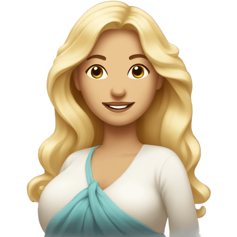 Beautiful pregnant blonde emoji