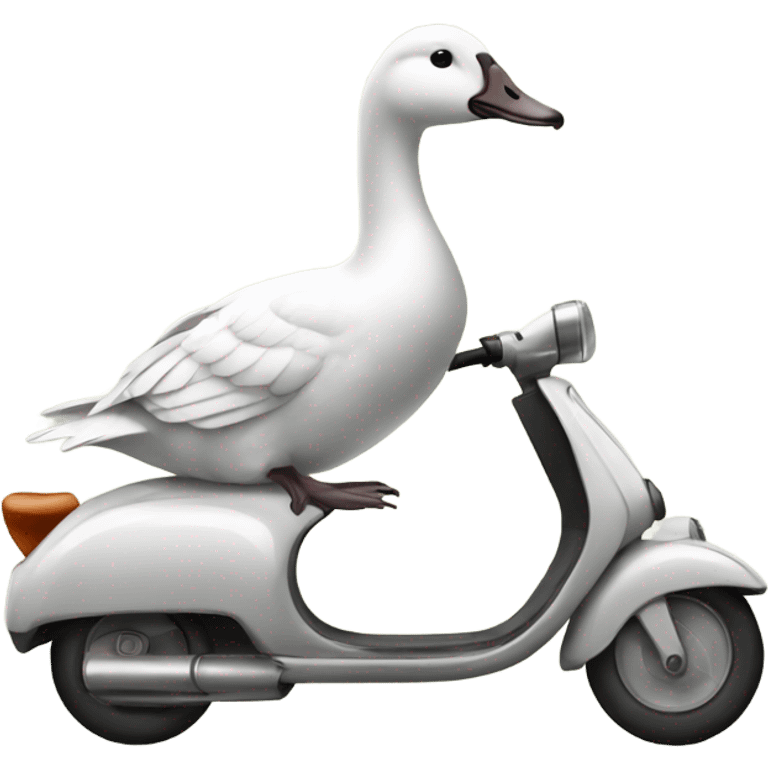 A goose on a scooter emoji