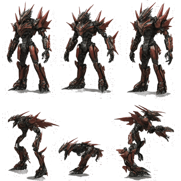 futuristic spiky dragon-Bionicle-mecha full body emoji