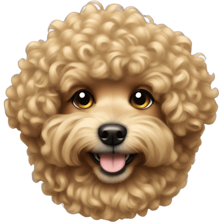 Small curly hair dog with short gold fur  emoji