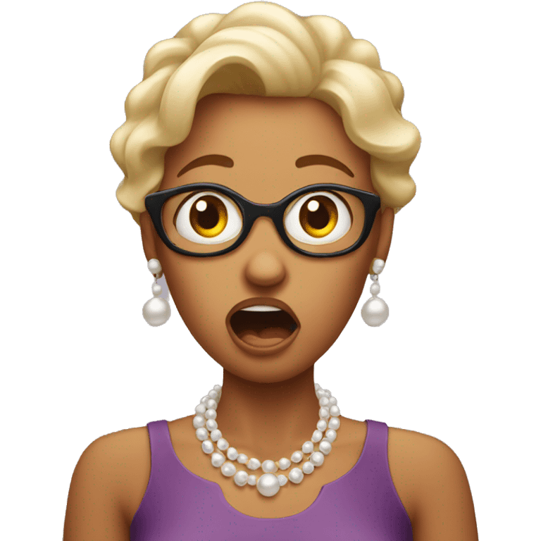 shocked woman with clutched pearls emoji