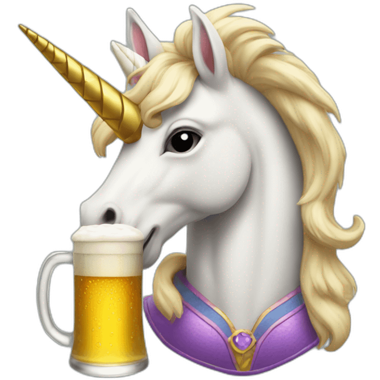 unicorn with a beer emoji