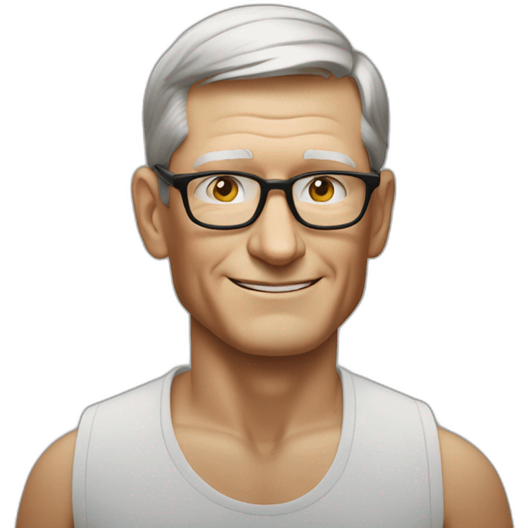 tim cook doing yoga emoji