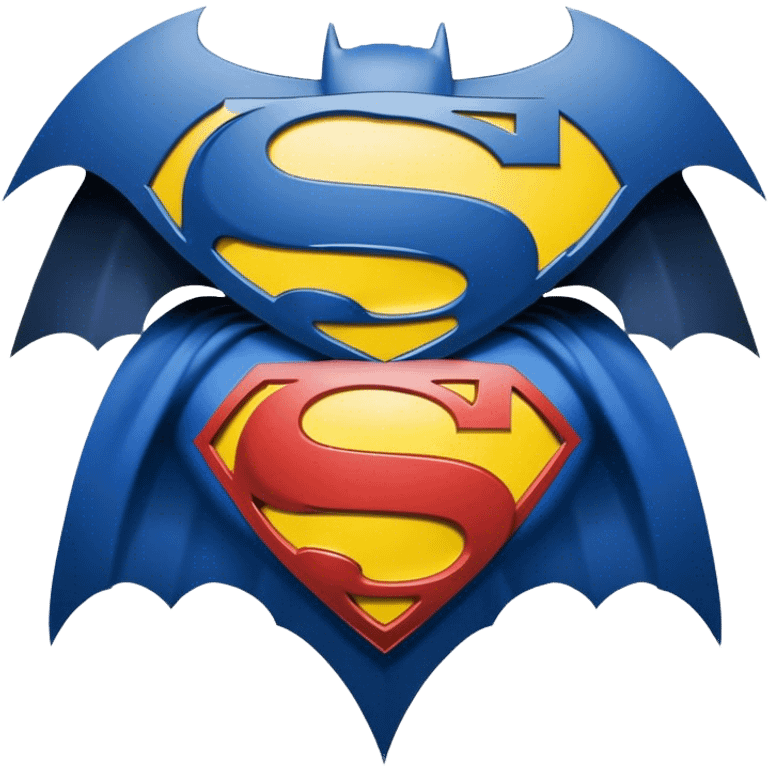 Half half Batman Superman logo emoji