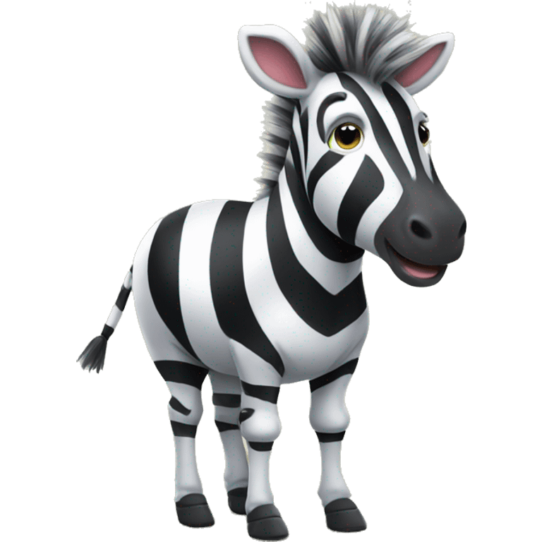 Cute zebra with a soccer ball emoji