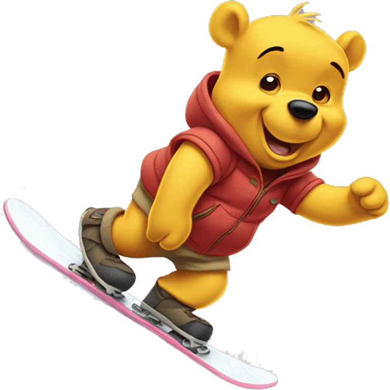 winnie the pooh snowboarding  emoji