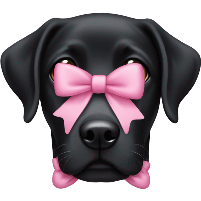 Black lab with pink bow emoji