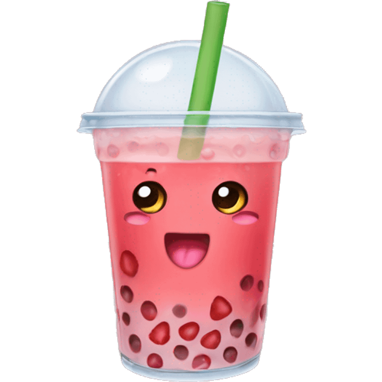 Bubble tea strawberry  emoji