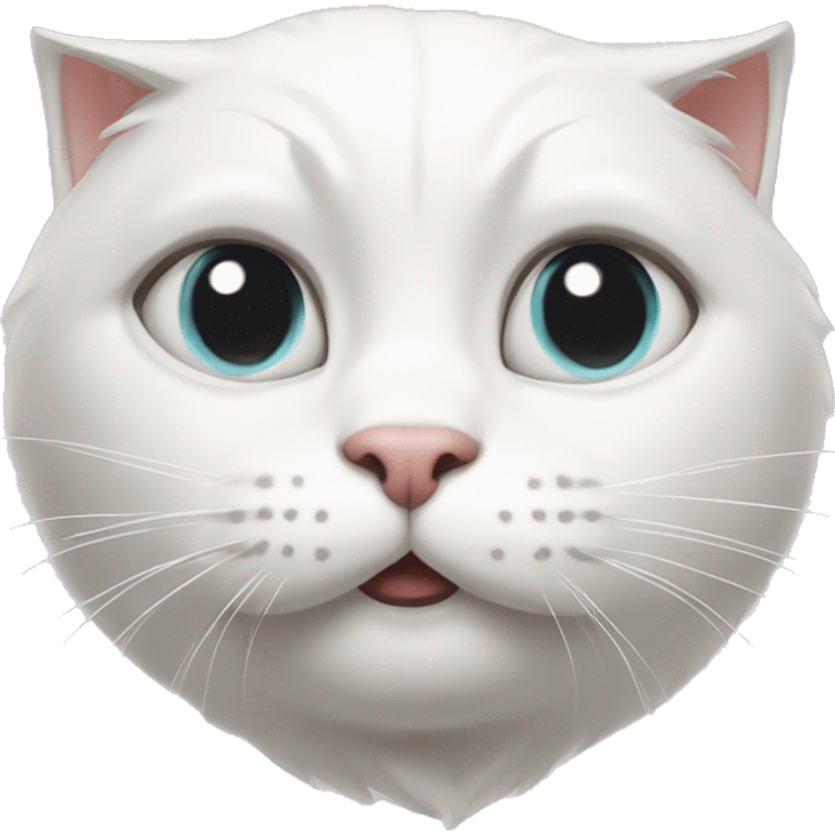 white cat with extremely strong facial structure pontificating emoji