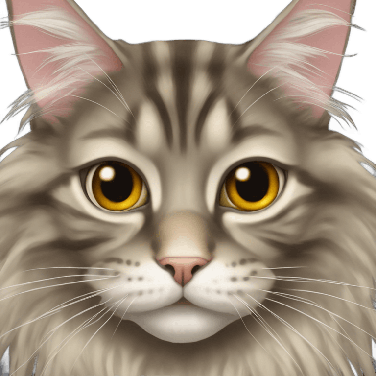 Maine Coon with eyes in a bunch emoji