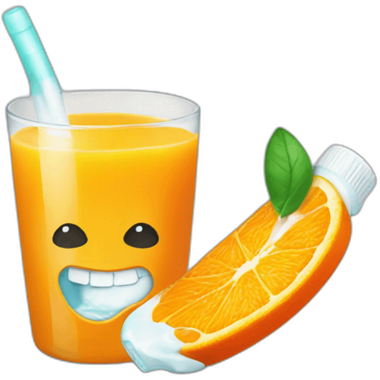 orange juice and toothpaste emoji