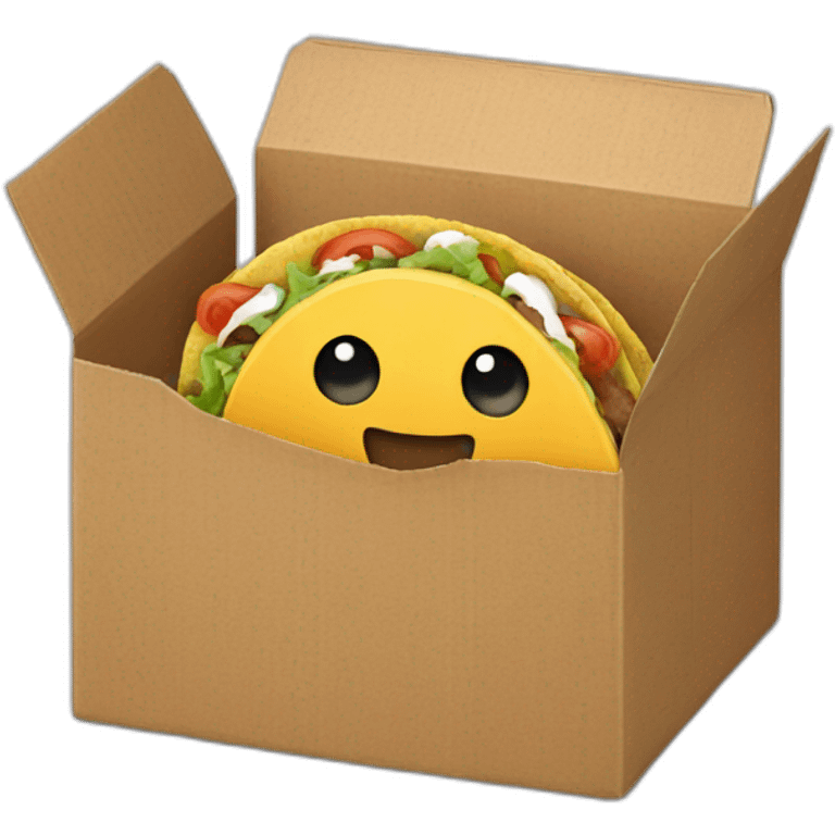 A cardboard box eating tacos emoji