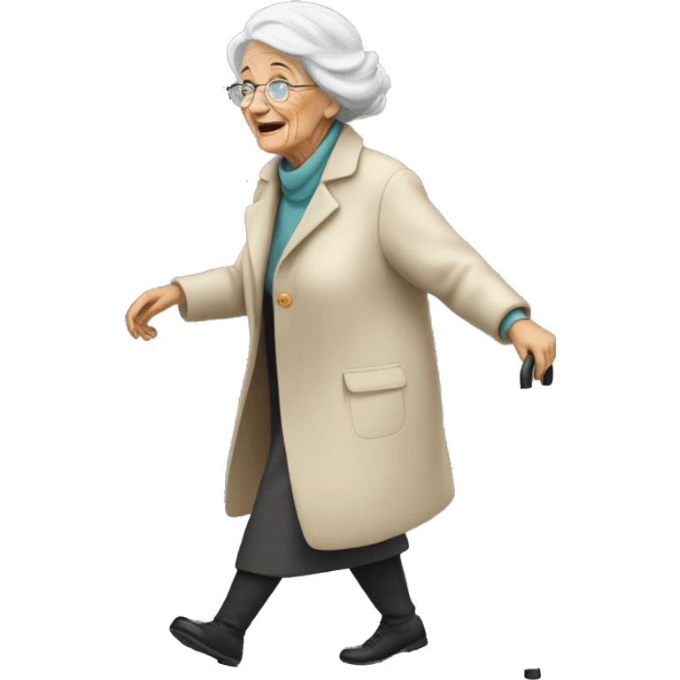 old lady walking emoji