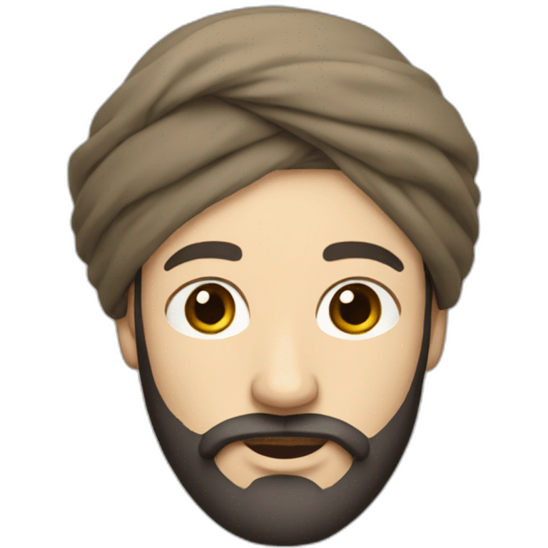 white man wearing turban dark brown beard emoji