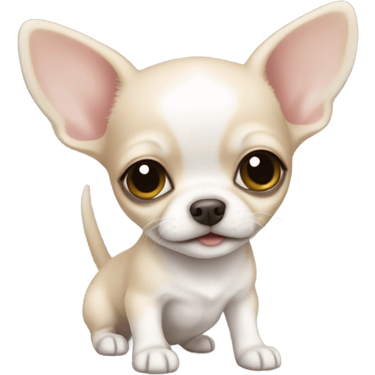 Whithe baby chihuahua female emoji