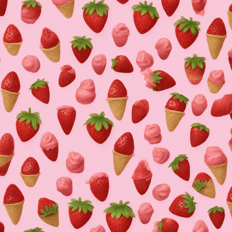 strawberry and ice cream mi emoji