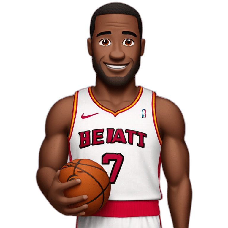 patrick from spongebob wearing red miami heat jersey emoji