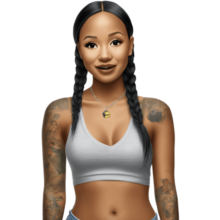 3d Hyper Realistic tattoo Karrueche Tran photo  emoji