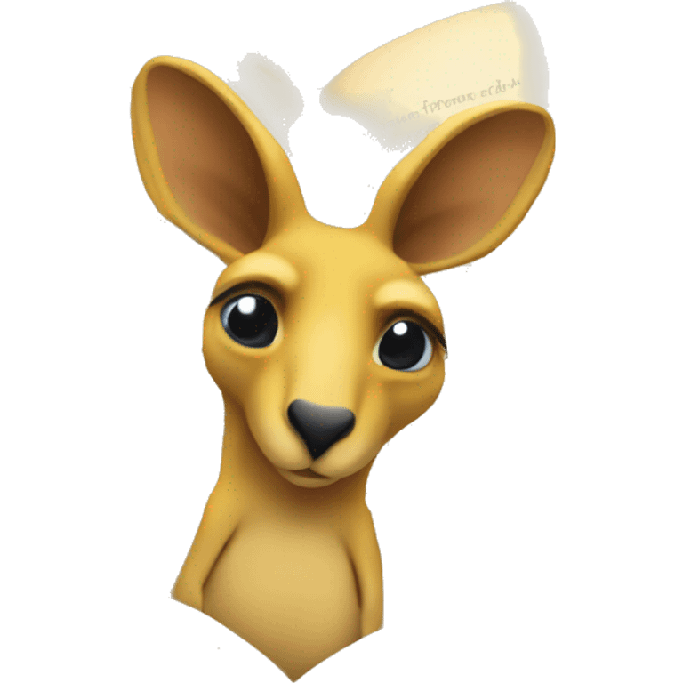 yellow Kangaroo ears behind an open book emoji