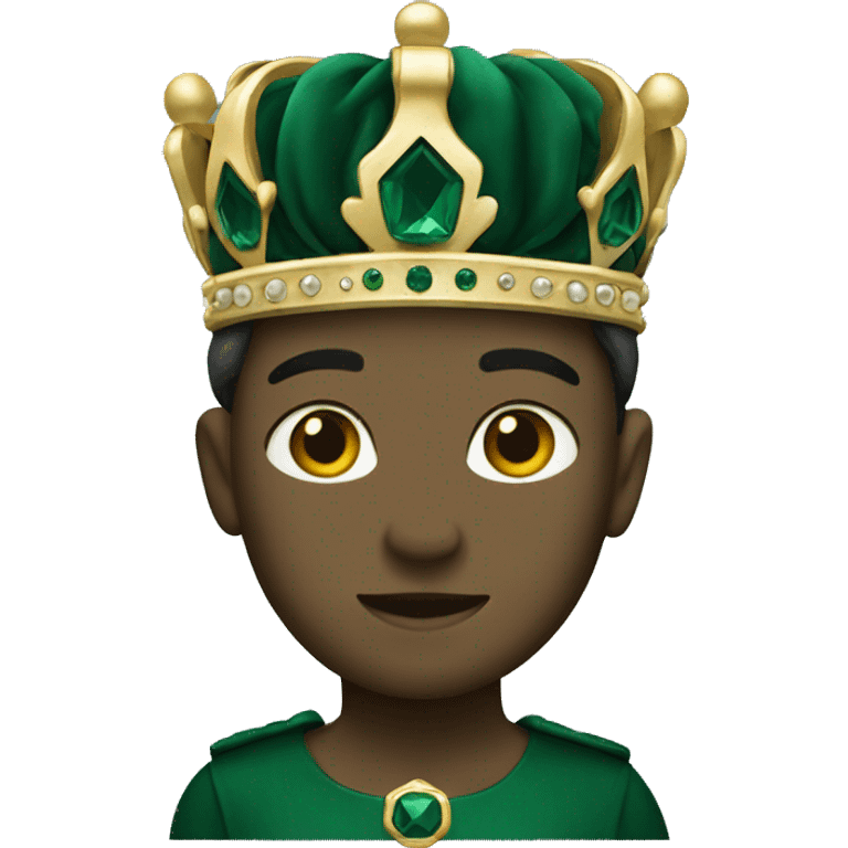 The crown is dark emerald in color emoji